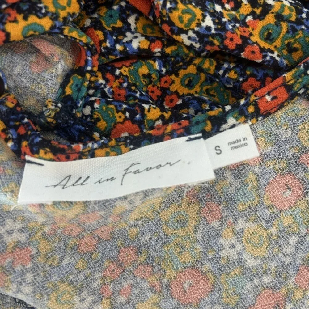 All in Favor Prairie Floral Lightweight Knit Cottagecore Short Sleeve Dress